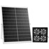 VEVOR Solarni odvodni ventilator za staklenik, 4 ventilatora, 25 W, 300 × 300 × 38 mm, podesivi
