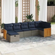 7-dijelni set vrtnih sofa od poliratana, sivi