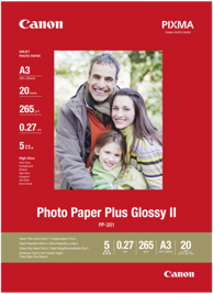 CANON Foto papir PP-201 A 3 Foto papir PLUS GLOSSY II, 20 kom.