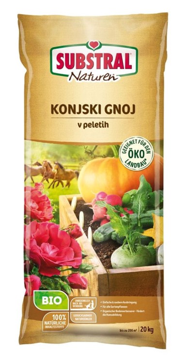 NATUREN Bio konjsko gnojivo u kuglicama, 20 kg, 100 m2