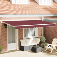 Skrovita tenda 350x200 cm, tamno crvena