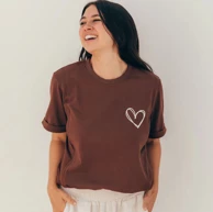Majica za dojenje kratki rukav – Marron Heart