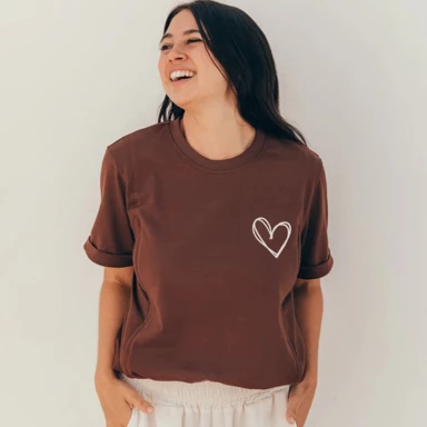 Majica za dojenje kratki rukav – Marron Heart