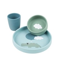 Silikonski set za jelo Happy Clouds, plava