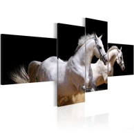 Slika Animal world- white horses galloping 100x45