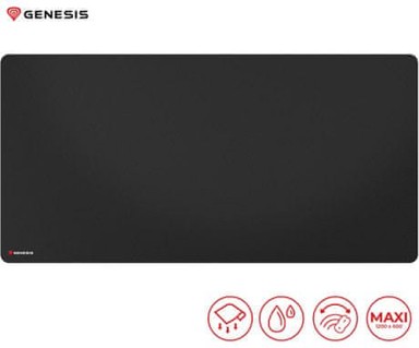 GENESIS Podloga za miš CARBON 500 HYPER LOGO, vodootporna, neklizajuća, crna boja