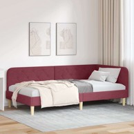 Okvir za dnevni krevet Vinska crvena 100 x 200 cm tkanina