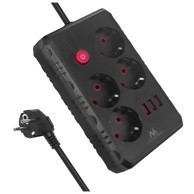 MACLEAN Napojna traka 4 utičnice 3xUSB MCE392, crni