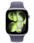 APPLE Pametni sat Watch Series 11 GPS, aluminijsko kućište 46 mm, srebrna, ljubičasti sportski remen S/M