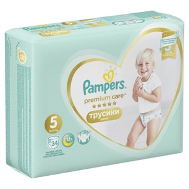 PAMPERS Pelene gaćice, Premium Care Pants, veličina 5, 12–17 kg, 34 kom