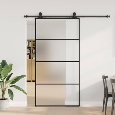 Klizna vrata s okovima 102,5 x 205 cm, crna