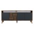 KALUNE DESIGN Antracitno siva/u prirodnoj boji niska komoda u dekoru oraha, 180x79 cm Milan