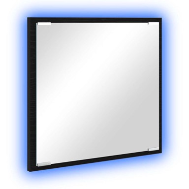 LED ogledalo za kupaonicu 40 x 8,5 x 37 cm, crni hrast, drvo