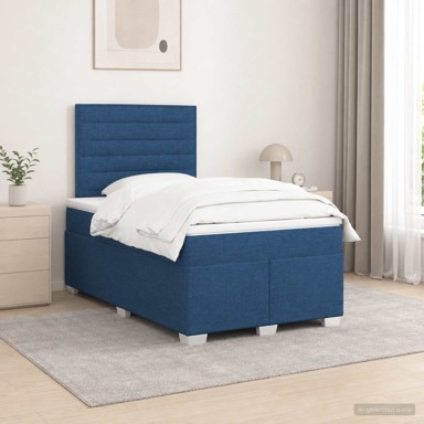 Boxspring krevet s madracem 120 x 190 cm, tkanina, plavi