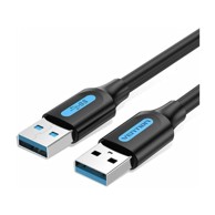 VENTION Kabel USB 3.0, crni, 2m, USB-A muški na USB-A muški
