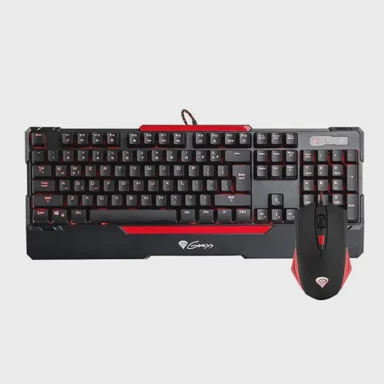 GENESIS Gaming set CX55, tipkovnica i miš, membranski prekidači, žičani, QWERTY raspored, crno-crvena