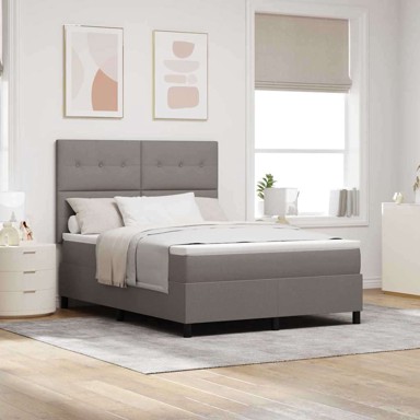 Box spring krevet, 160 x 200 cm, sivo-smeđa, tkanina
