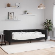 Dnevni krevet s madracem crni 90 x 200 cm baršunasti