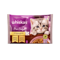 WHISKAS Hrana za mačke Junior Pure Delight,4 x 85 g