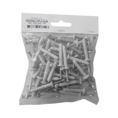 TEHNOPRO Plastična tipla udarna 6x40, 100 kom
