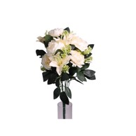 Umjetni buket ruža i ljiljan 45 cm, bijela