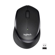 LOGITECH Miš M330 Silent Plus, crni, optički, bežični, USB, 1000dpi