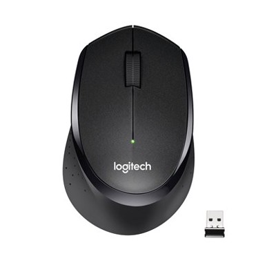 LOGITECH Miš M330 Silent Plus, crni, optički, bežični, USB, 1000dpi