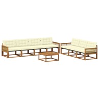 Set vanjskih sofa s jastukom, 8 pcs, prirodna i krem