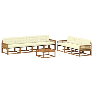 Set vanjskih sofa s jastukom, 8 pcs, prirodna i krem