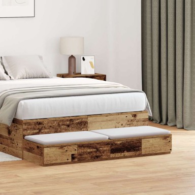 Ladice za krevet 120x36,5x16,5 cm inženjersko drvo, staro drvo