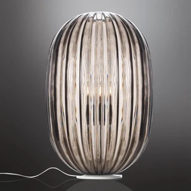 FOSCARINI Stolna lampa Plass Media ON/OFF, siva