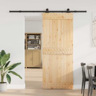 NARVIK Klizna vrata 85x210 cm 213,5 cm, prirodna i crna