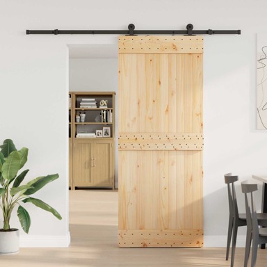 NARVIK Klizna vrata 85x210 cm 213,5 cm, prirodna i crna