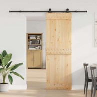 Klizna vrata Narvik, 70 x 210 cm, 213,5 cm, prirodna i crna
