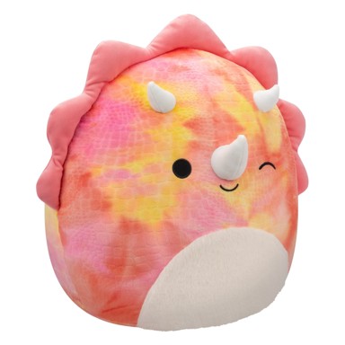 SQUISHMALLOWS Igračka, Trinity, 40 cm, W19, roza triceratops s čupavim trbuščićem