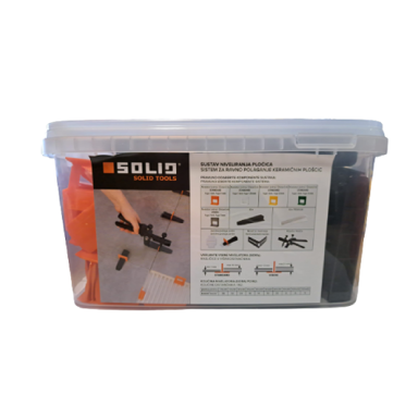 SOLID Set za niveliranje nivelatori 1 mm 100 kom i klin 50 kom
