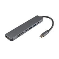 SBOX Adapter, USB-C na HDMI/USB3.0/SD+TF, 7-u-1