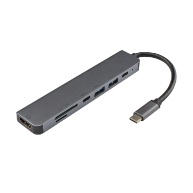 SBOX Adapter, USB-C na HDMI/USB3.0/SD+TF, 7-u-1