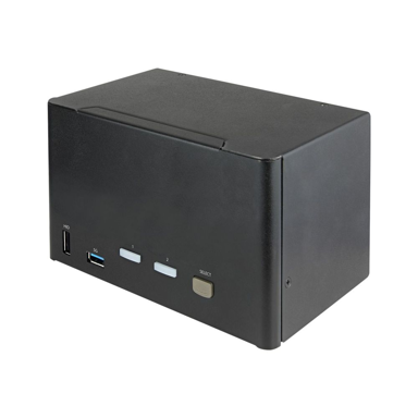 STARTECH KVM preklopnik SV231QDPU34K, DisplayPort, USB, 4K Ultra HD, crni