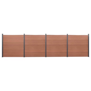 Set panela za ogradu, 699 x 186 cm, WPC, smeđi