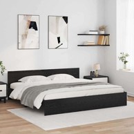 Okvir za krevet 200 x 200 cm konstruirano drvo, crni hrast