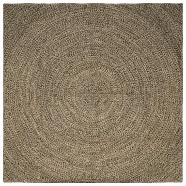 Tepih za područje, 240 x 240 cm, juta, prirodni i crni