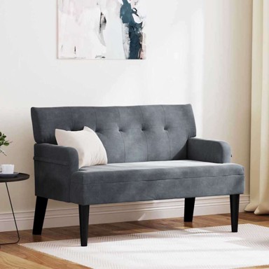 Chesterfield klupa 112×65,5×75 cm baršun, tamnosiva
