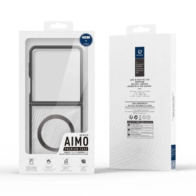 DUXDUCIS Maskica za Samsung Galaxy Z Flip7, premium MagSafe, crno-prozirna