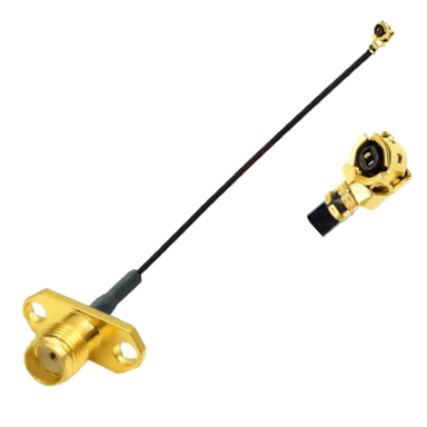 Pigtail kabel u.FL utičnica / SMA utičnica s prirubnicom s 2 rupe, RF1.37, 80 cm