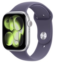 APPLE Pametni sat Watch Series 11 GPS, aluminijsko kućište 42 mm, srebrna, ljubičasti sportski remen S/M