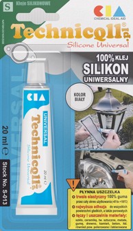 TQ Univerzalno silikonsko ljepilo S-013 20 ml, bijelo