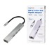LOGILINK USB hub, 3 x USB-A, Gigabit Ethernet, USB 3.2