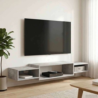 TV ormar za montažu na zid 140 cm, betonska siva