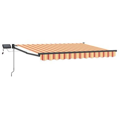 Ručna izvlačivna tenda s LED diodama, 3,5 x 2,5 m, šarena, antracitni okvir
